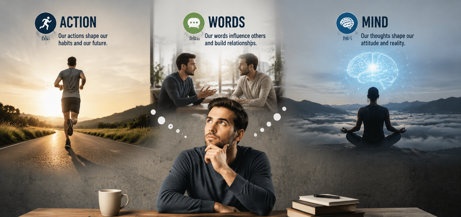 The Influence of Action, Words, and the Mind